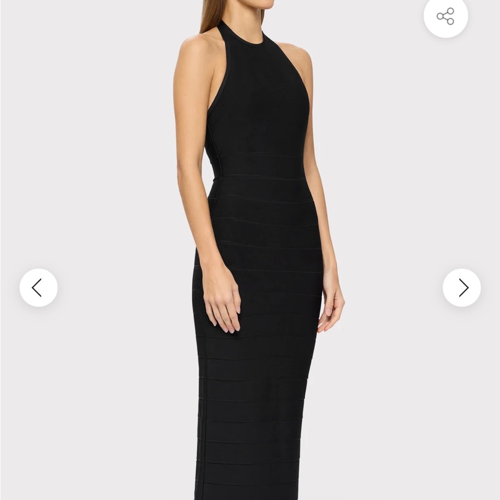 NWT Herve Leger black halter dress